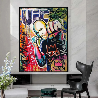 Fighting Boxer Canvas Wall Art-GraffitiWallArt