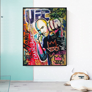 Fighting Boxer Canvas Wall Art-GraffitiWallArt