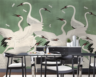 Flamingo Wallpaper Mural - Vibrant and Eye-Catching Design-GraffitiWallArt