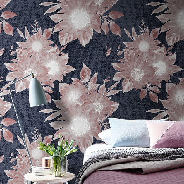 Floral Glows Wallpaper Mural-GraffitiWallArt