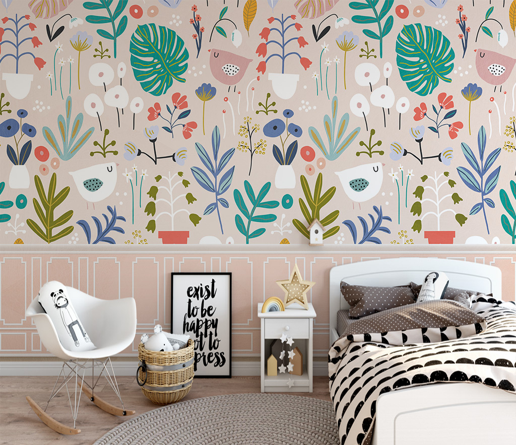 Floral Leaves Wallpaper Murals - Transform your walls-GraffitiWallArt