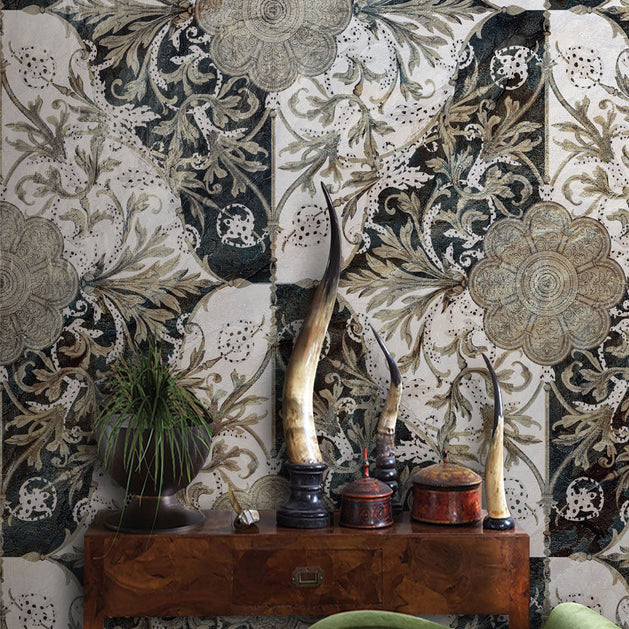 Floral Luxurious Wallpaper Mural-GraffitiWallArt