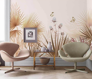 Floral Plants Elegant Theme – Tropical Wallpaper Murals-GraffitiWallArt