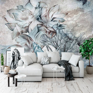 Floral Wallpaper Mural - Tropical Retro Theme-GraffitiWallArt