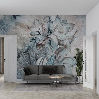 Floral Wallpaper Mural - Tropical Retro Theme-GraffitiWallArt