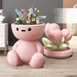 Flower Man Kids Room Storage Plant Statue-GraffitiWallArt