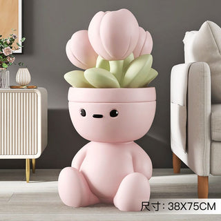 Flower Man Kids Room Storage Plant Statue-GraffitiWallArt