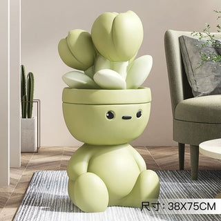 Flower Man Kids Room Storage Plant Statue-GraffitiWallArt