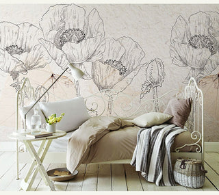 Flowers Wallpaper Mural: Vibrant Floral Designs for Walls-GraffitiWallArt