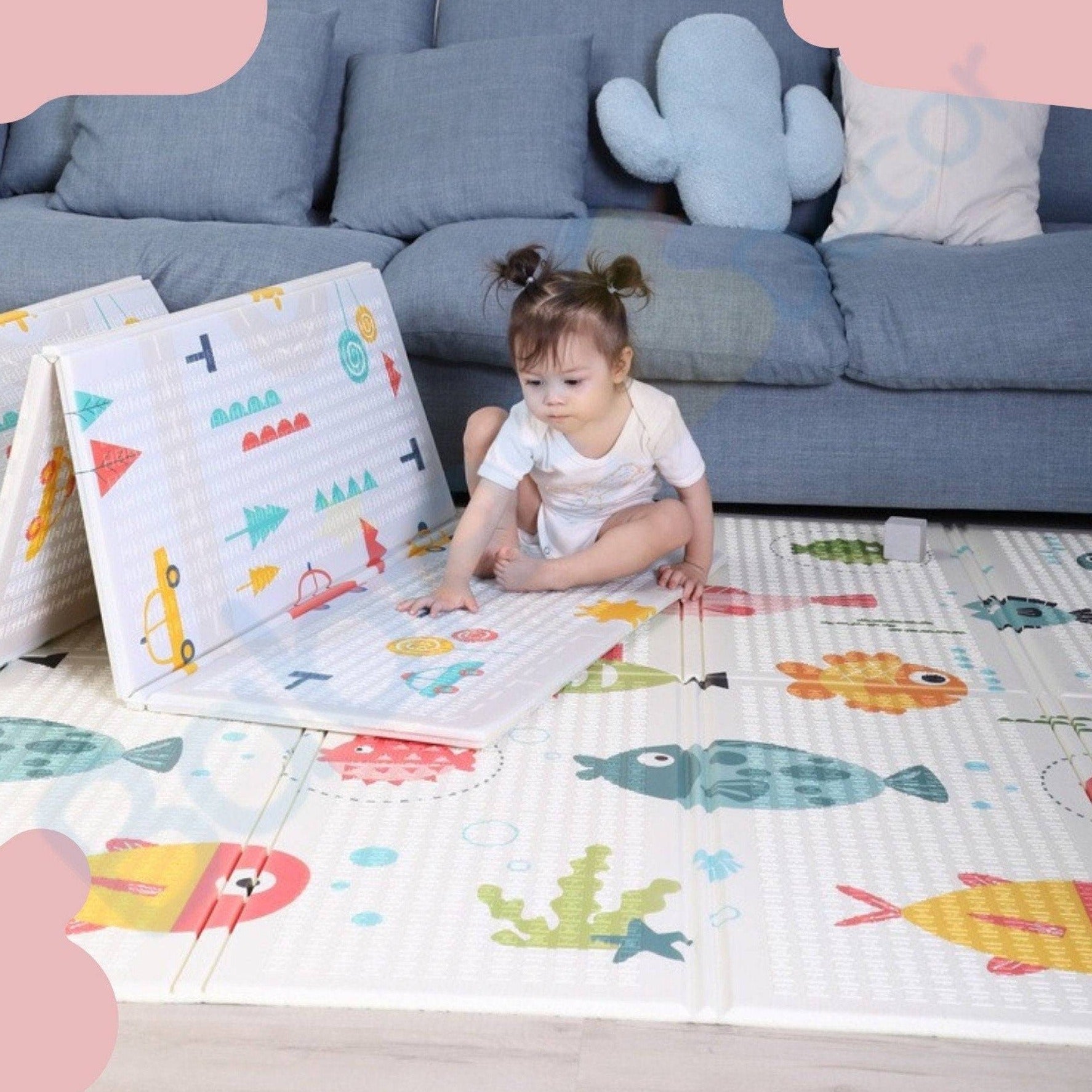 Foldable Kids Play Mat - Crawling and Baby Mat-GraffitiWallArt