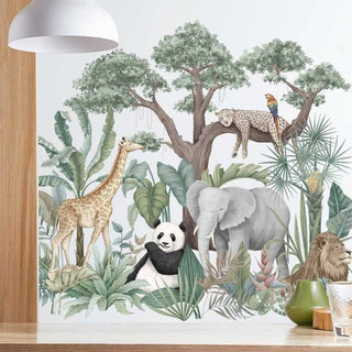 Forest Animal Large Tree Wall Stickers Decal-GraffitiWallArt