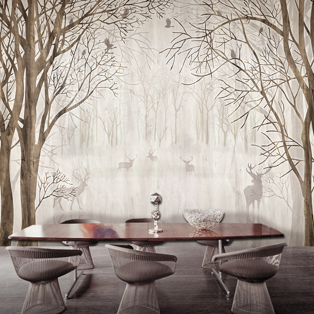 Forest Trees Wallpaper Murals - Transform Your Space-GraffitiWallArt