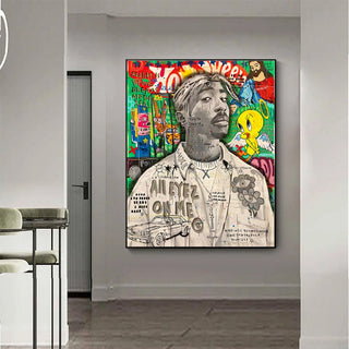 Freddie Mecury Singer Hip Hop Canvas Wall Art-GraffitiWallArt