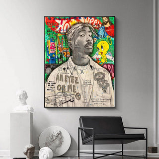 Freddie Mecury Singer Hip Hop Canvas Wall Art-GraffitiWallArt