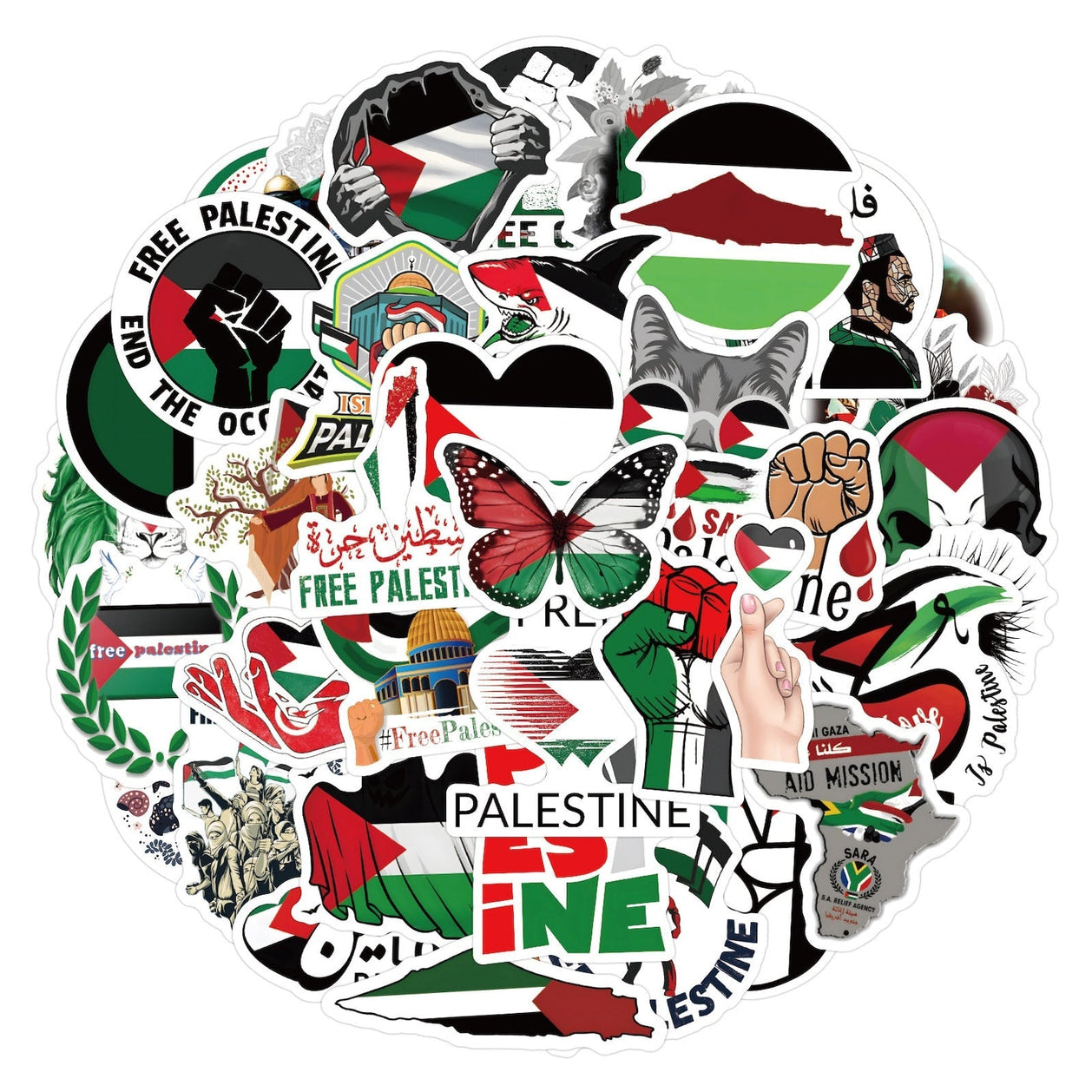 Free Palestine Sticker Pack Collection-GraffitiWallArt