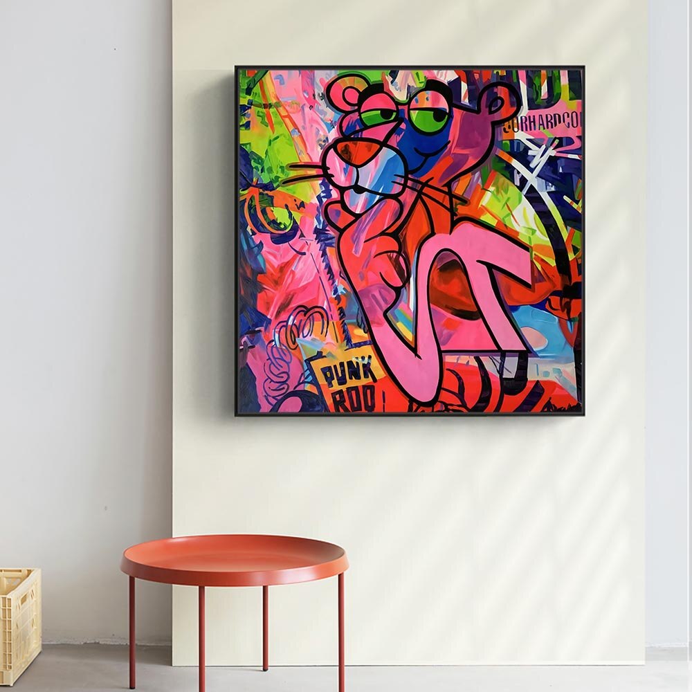 Fun and Expressive - Pink Panther Poster Art-GraffitiWallArt