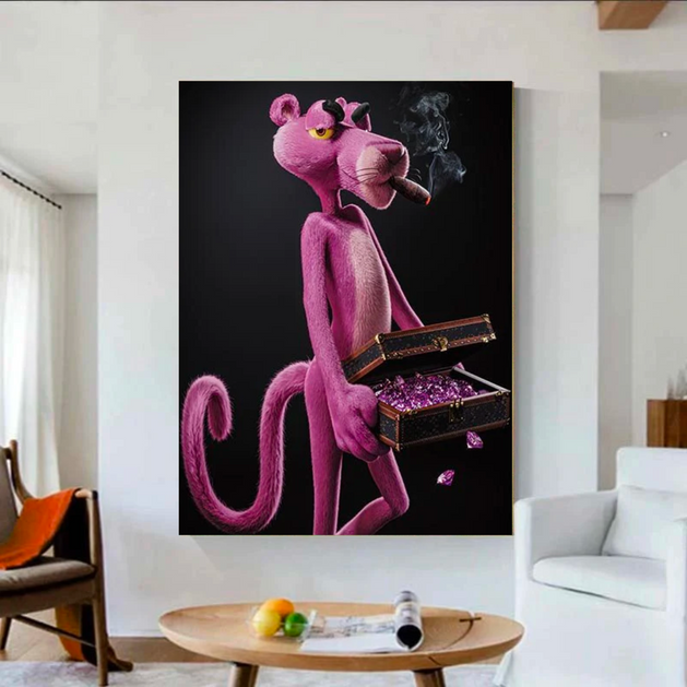 Fun and Vibrant - Pink Panther Poster Canvas
