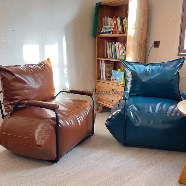 Funda Single Leather Sofa Chair Set - GraffitiWallArt