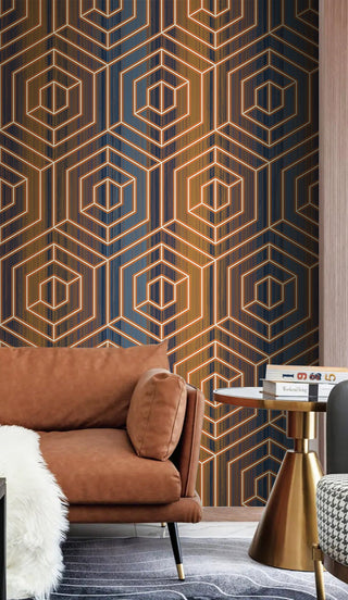 Geometric Cage Pattern Wallpaper Mural-GraffitiWallArt