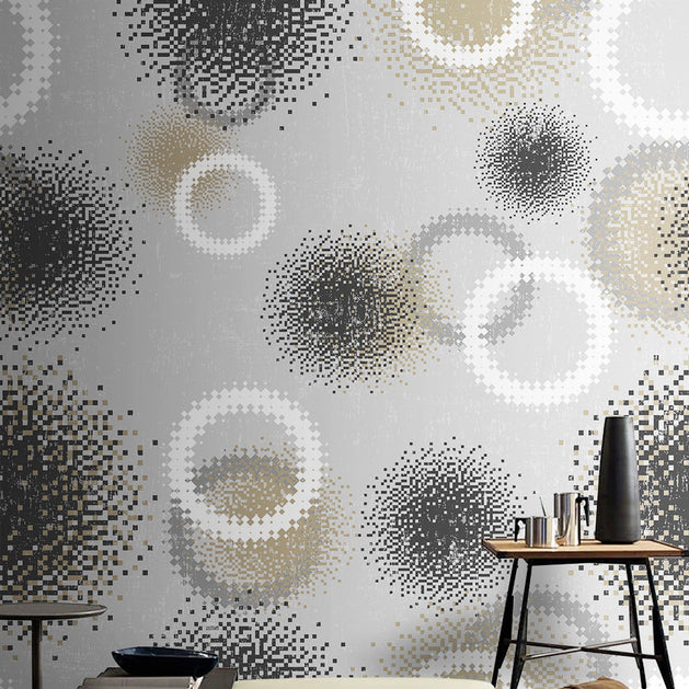 Geometric Circular Theme Wallpaper Mural-GraffitiWallArt