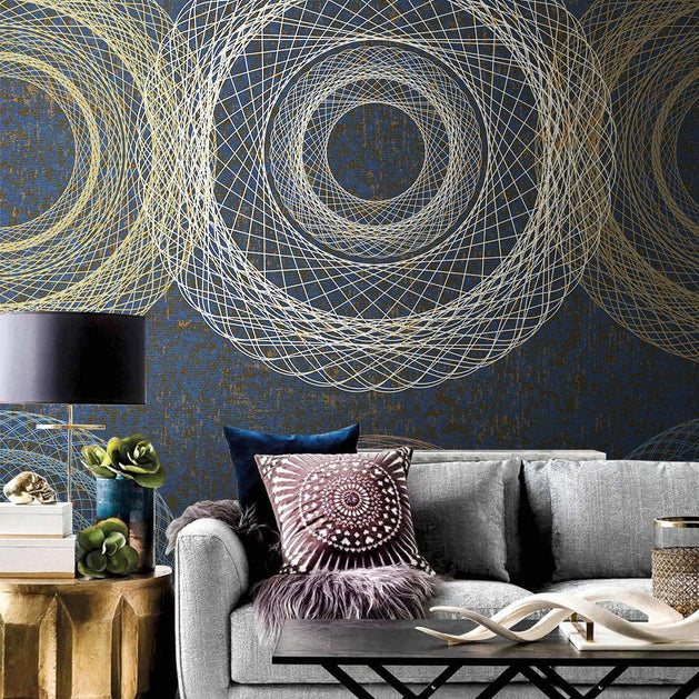 Geometric Circular Vision Wallpaper Mural-GraffitiWallArt