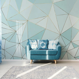 Geometric Golden Lines Wallpaper for Home Wall Decor-GraffitiWallArt