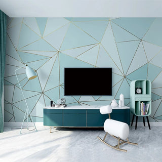 Geometric Golden Lines Wallpaper for Home Wall Decor-GraffitiWallArt