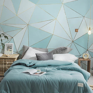 Geometric Golden Lines Wallpaper for Home Wall Decor-GraffitiWallArt