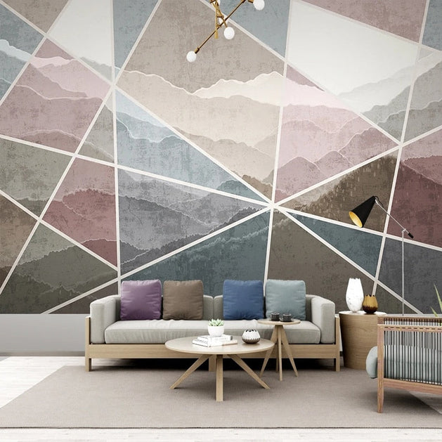 Geometric Line Wallpaper for Home Wall Decor-GraffitiWallArt