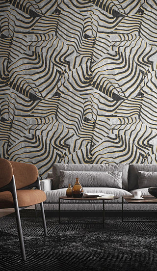 Geometric Linear Pale Wallpaper Mural-GraffitiWallArt