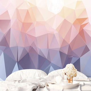 Geometric Pink and Purple Wallpaper for Home Wall Decor-GraffitiWallArt