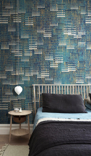 Geometric Rain Drops Wallpaper Mural-GraffitiWallArt