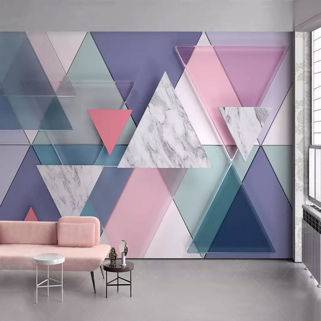 Geometric Triangle Wallpaper for Home Wall Decor-GraffitiWallArt