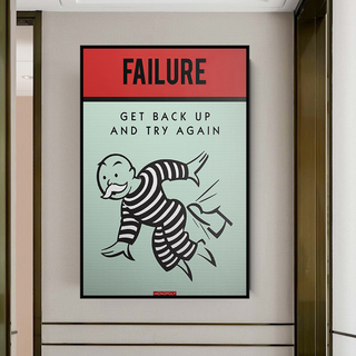 Get Back Up and Try - Monopoly Canvas Wall Art-GraffitiWallArt