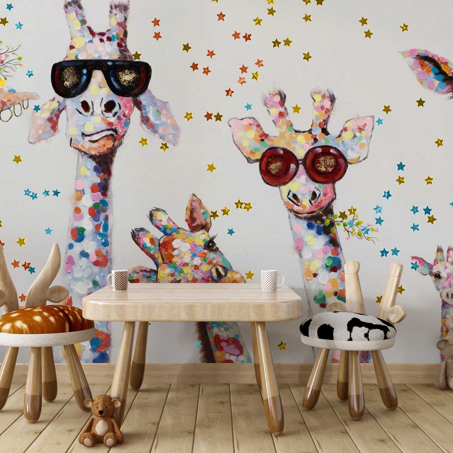 Giraffe Wallpaper Mural: Transform Your Space-GraffitiWallArt