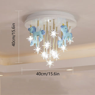 Girls Merry Go Roond Horses Ceiling Light | Kids Room Decor Lights-GraffitiWallArt