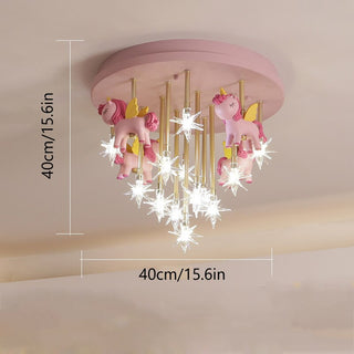 Girls Merry Go Roond Horses Ceiling Light | Kids Room Decor Lights-GraffitiWallArt