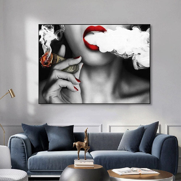 Glamour Girl Canvas Wall Art-GraffitiWallArt