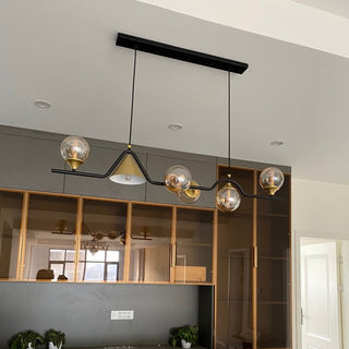 Glass Ball Chandelier: Elegant Lighting for Kitchen-GraffitiWallArt