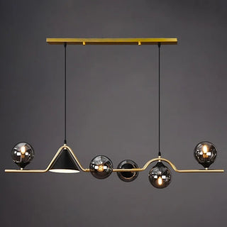 Glass Ball Chandelier: Elegant Lighting for Kitchen-GraffitiWallArt