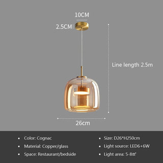 Glass LED Pendant Hanging Lamp For Dining Room-GraffitiWallArt