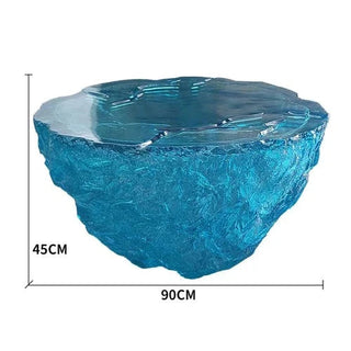 Glass Resin Rocky Glacier Designer Coffee Table-GraffitiWallArt