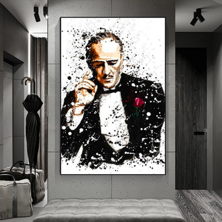 Godfather Canvas Art Poster | Godfather Abstract Canvas Poster-GraffitiWallArt