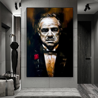 Godfather Canvas Art Poster | Godfather Abstract Canvas Poster-GraffitiWallArt