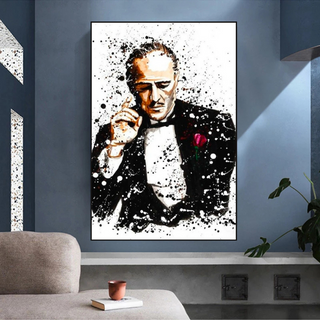 Godfather Canvas Art Poster | Godfather Abstract Canvas Poster-GraffitiWallArt