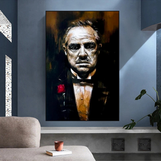 Godfather Canvas Art Poster | Godfather Abstract Canvas Poster-GraffitiWallArt