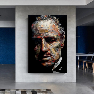 Godfather Canvas Art Poster | Godfather Abstract Canvas Poster-GraffitiWallArt