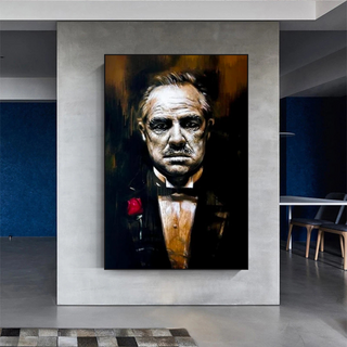 Godfather Canvas Art Poster | Godfather Abstract Canvas Poster-GraffitiWallArt