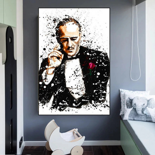 Godfather Canvas Art Poster | Godfather Abstract Canvas Poster-GraffitiWallArt