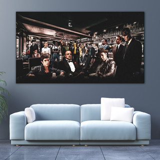 Godfather Scarface Character Art – Crime Movie Tribute-GraffitiWallArt